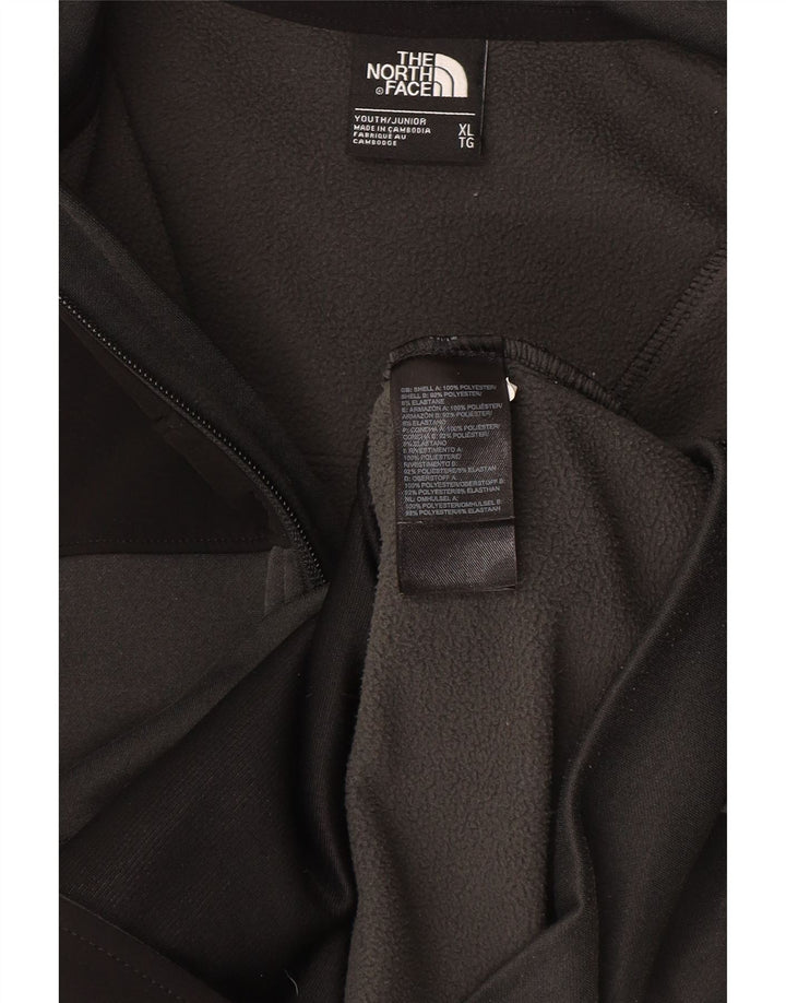 Pulover cu capota cu fermoar The North Face pentru fete 14-15 ani XL poliester gri