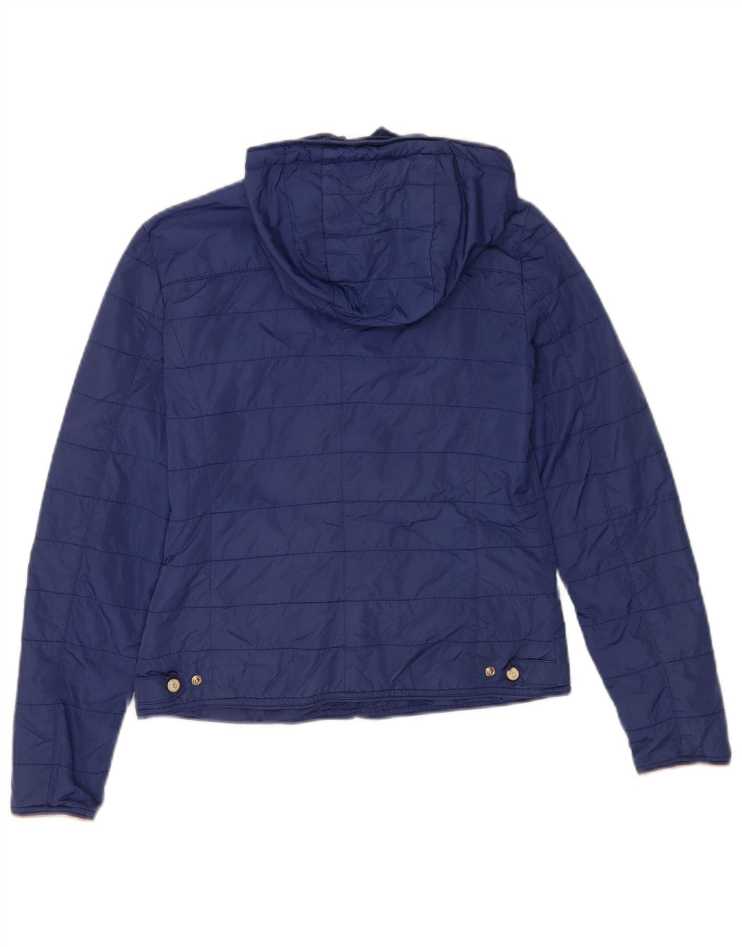 Jachetă matlasată cu glugă pentru femei Massimo Dutti EU 36 Nylon mic albastru