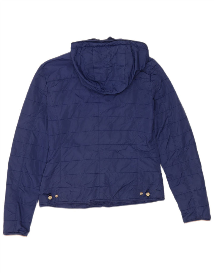 Jachetă matlasată cu glugă pentru femei Massimo Dutti EU 36 Nylon mic albastru
