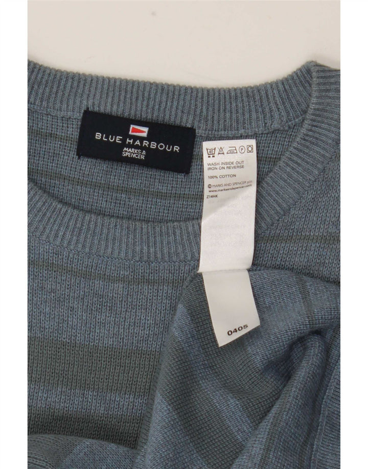 Pulover Marks & Spencer pentru bărbați, Blue Harbour, cu gât crew, în dungi medii