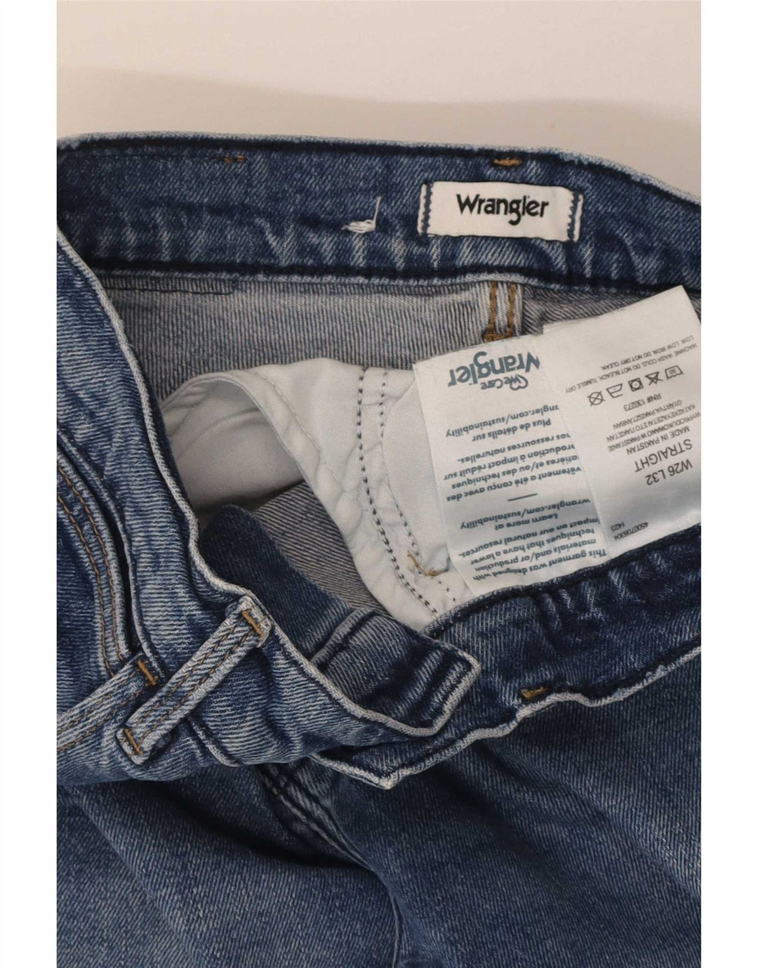 Blugi drepti pentru femei Wrangler W26 L28 Bumbac albastru