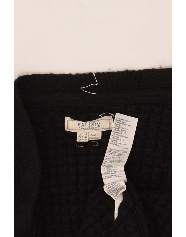 Pulover cardigan deschis supradimensionat pentru femei Fat Face UK 14 mare negru