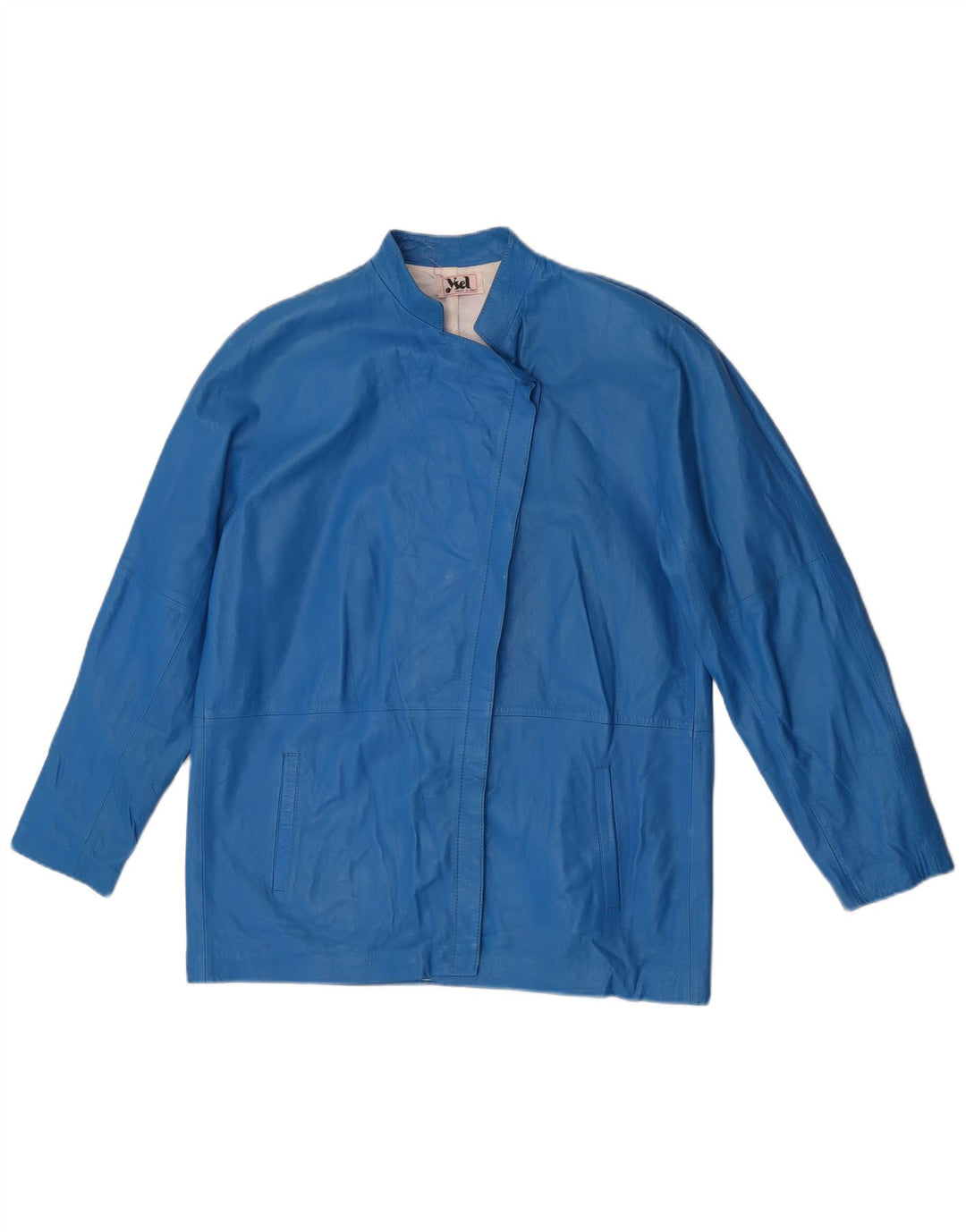 Geacă de piele vintage pentru femei IT 46 Large Blue