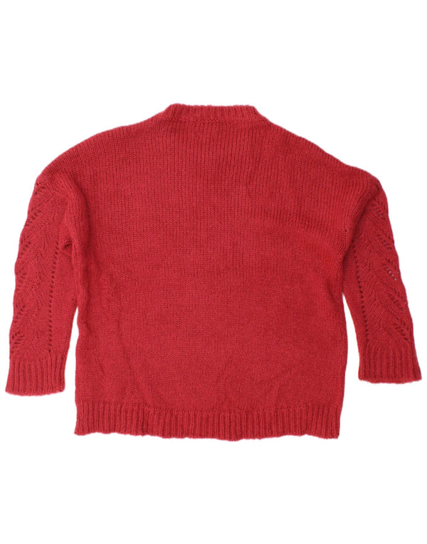Massimo Dutti Pulover supradimensionat pentru femei cu gâtul turnat UK 6 XS roșu acrilic