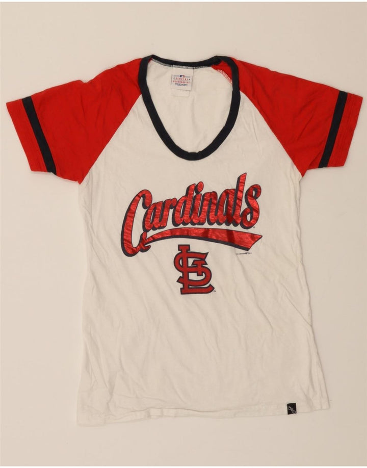 GENUINE MERCHANDISE Womens Graphic T-Shirt Top UK 12 Medium White Vintage Genuine Merchandise and Second-Hand Genuine Merchandise from Messina Hembry 