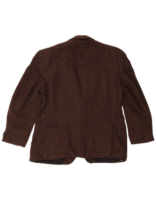 Jachetă pentru bărbați St Michael, cu 2 nasturi, Marea Britanie 44 2XL Lână nouă, maro, cu oase