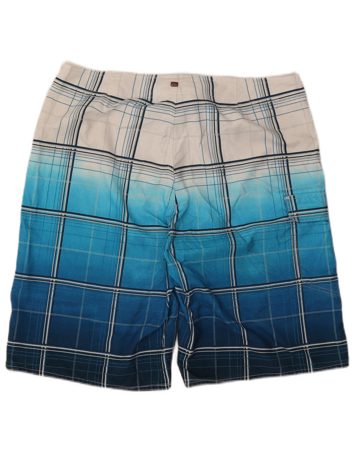 Pantaloni scurți de înot Quiksilver pentru bărbați, poliester cu carouri mari, albastre
