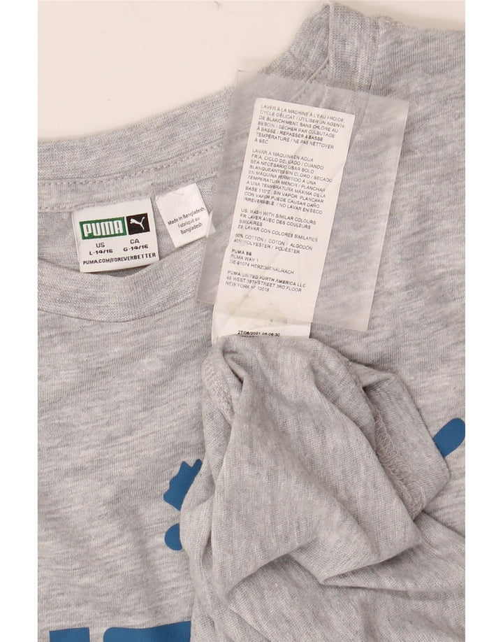 Tricou grafic PUMA pentru băieți Top 13-14 ani mare bumbac gri