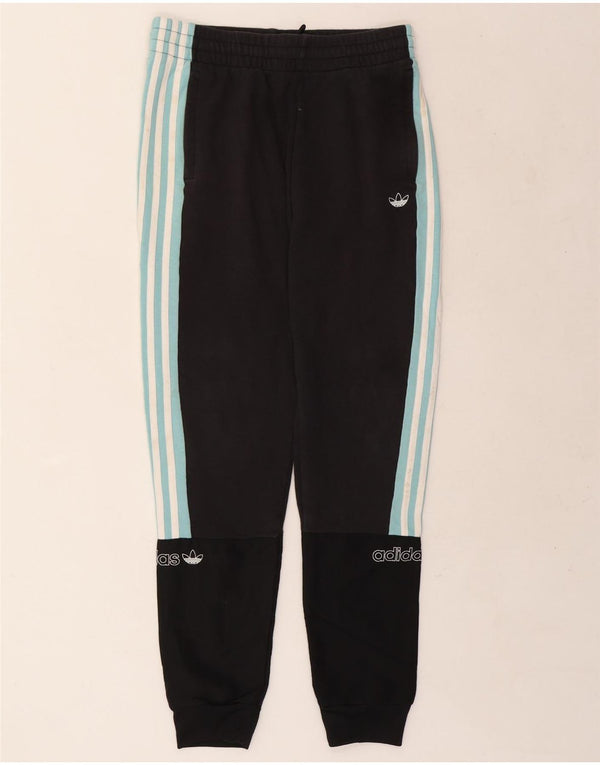 Pantaloni de trening Adidas pentru băieți Pantaloni de jogging 15-16 ani, negru, color block