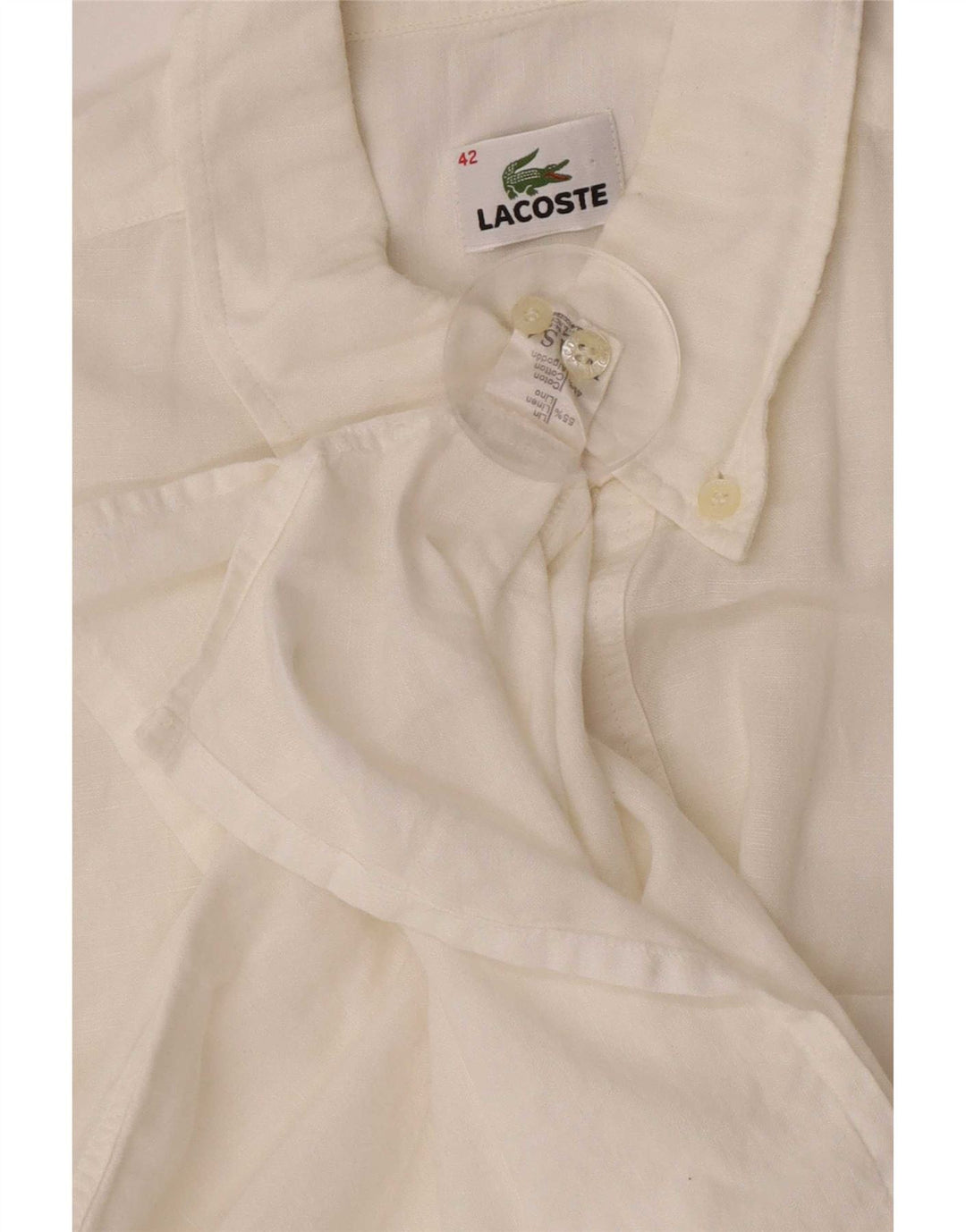 Cămașă pulover cu mânecă scurtă pentru bărbați Lacoste Mărimea 42, mare, alb, in