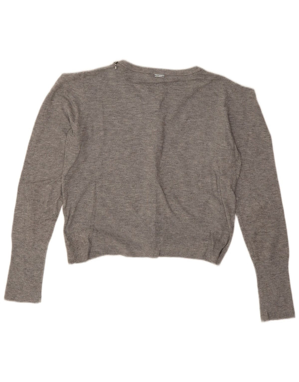 Pulover cardigan crop Liu Jo pentru femei UK 12, gri mediu