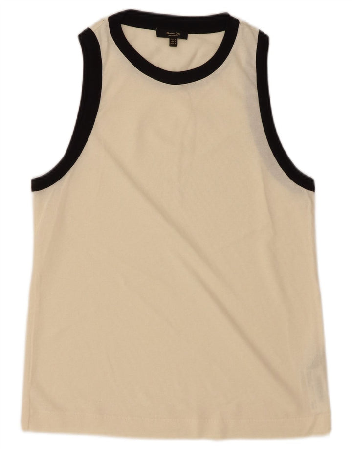 MASSIMO DUTTI Vest Top pentru femei UK 12 Medium Beige Bumbac