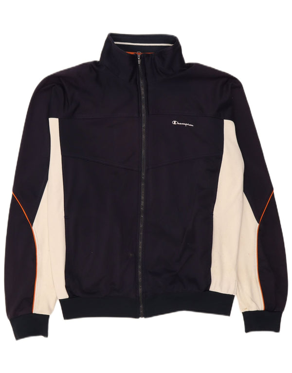 Jachetă de trening pentru bărbați Champion, XL, poliester color block, albastru bleumarin