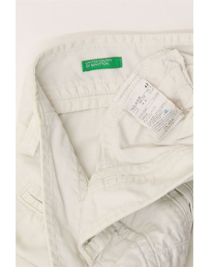 Pantaloni scurți chino pentru femei Benetton IT 42 Medium W30 Bumbac alb