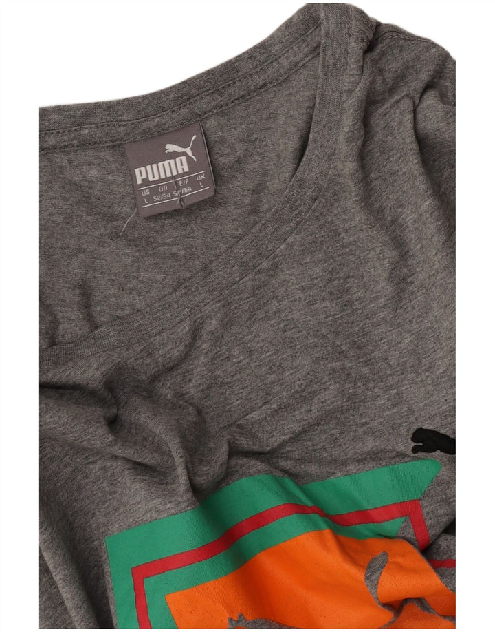 Tricou cu grafică Puma pentru bărbați Top mare, gri pete