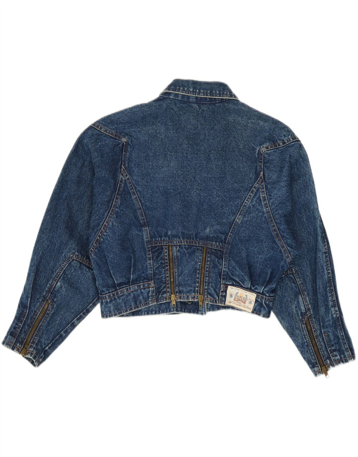 Jachetă de denim crop pentru femei Rifle UK 14, bumbac albastru mediu