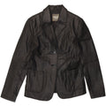 PACO Womens 2 Button Leather Blazer Jacket UK 10 Small Black Leather Vintage Paco and Second-Hand Paco from Messina Hembry 
