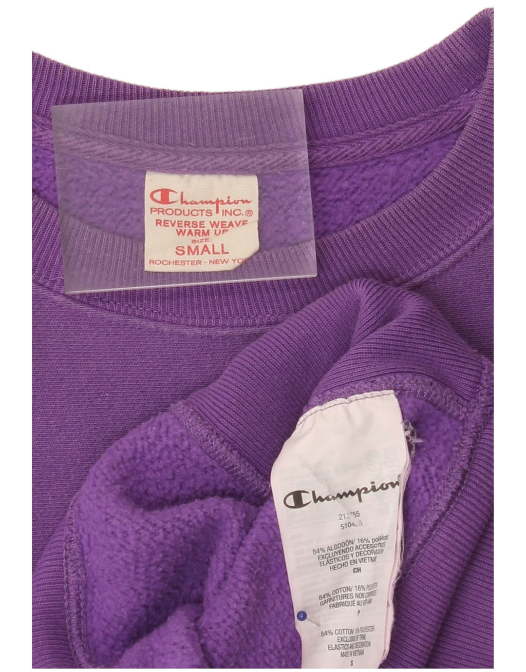 Pulover pentru bărbați CHAMPION cu țesătură inversă cu grafică, bumbac mic violet
