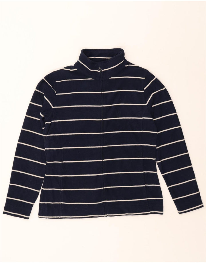 ROHAN Womens Fleece Jacket UK 10 Small Navy Blue Striped Polyester Vintage Rohan and Second-Hand Rohan from Messina Hembry 
