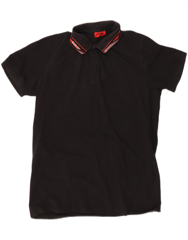 Cămașă polo pentru bărbați Hugo Boss, bumbac cu dungi negre mari
