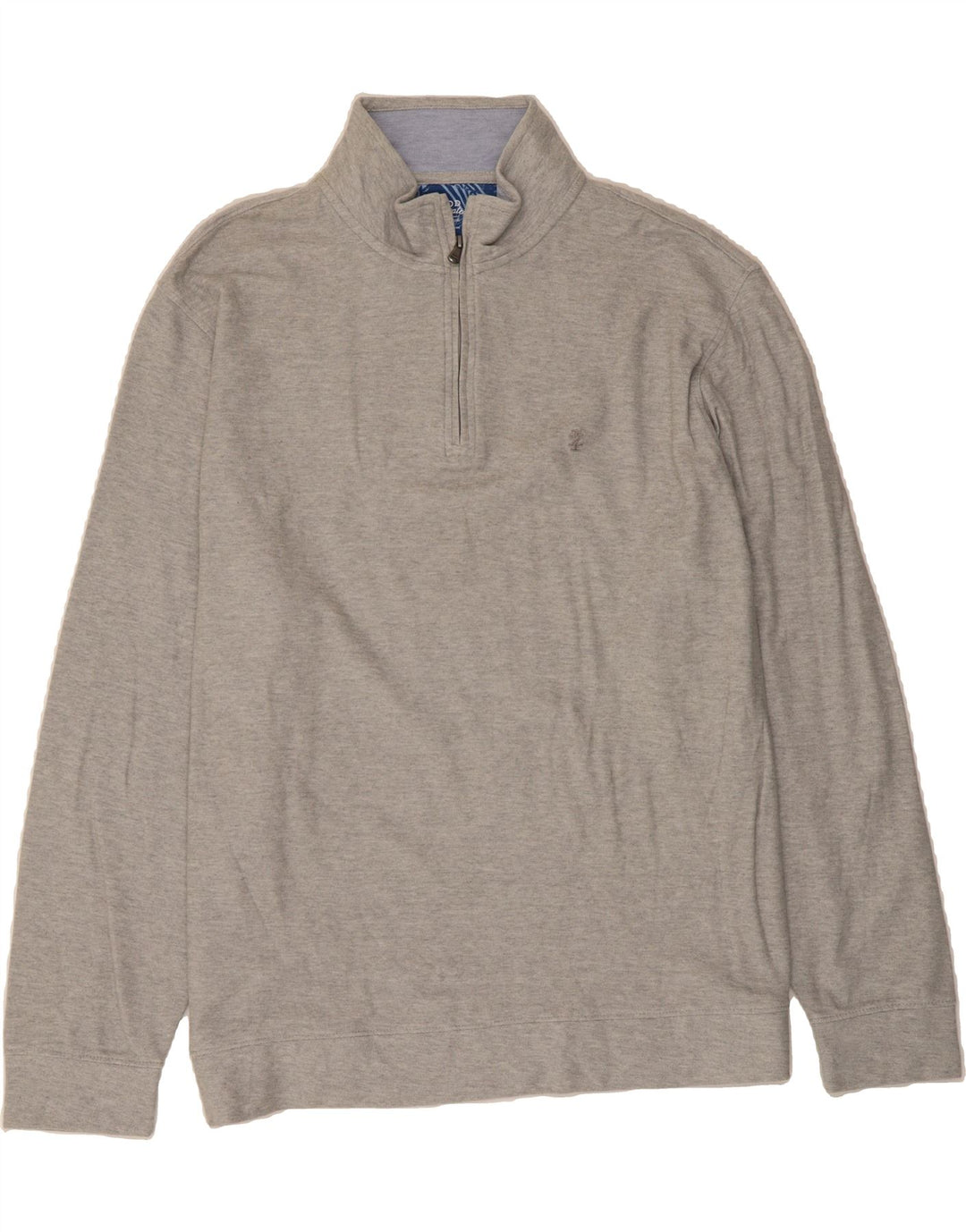 IZOD Mens Relaxed Classics Zip Neck Sweatshirt Jumper 2XL Grey Cotton Vintage Izod and Second-Hand Izod from Messina Hembry 