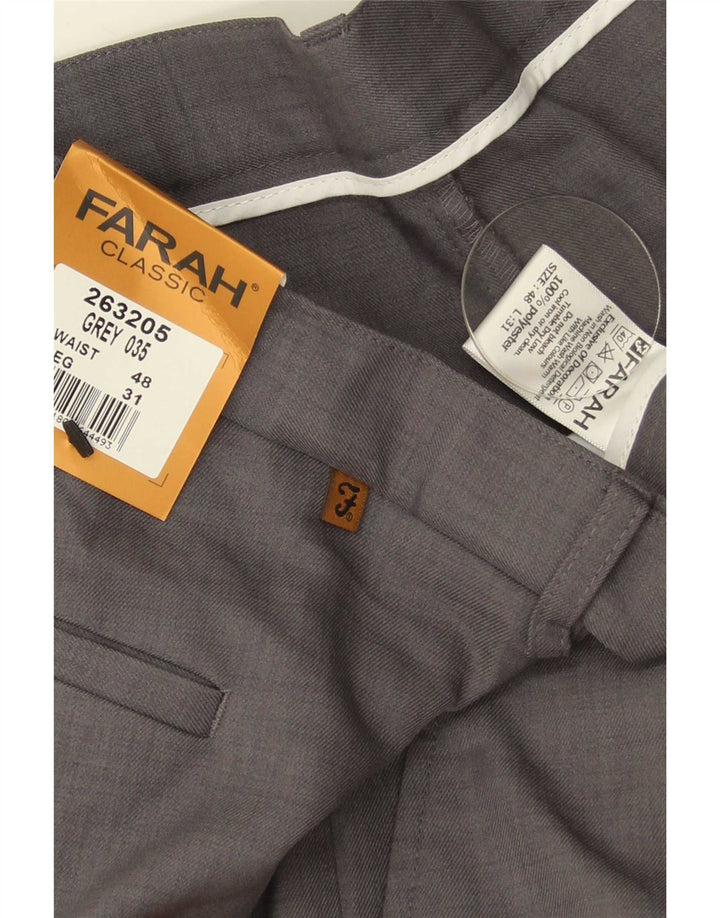 Farah Pantaloni Chino Drepți Bărbați L48 L31 Gri Poliester