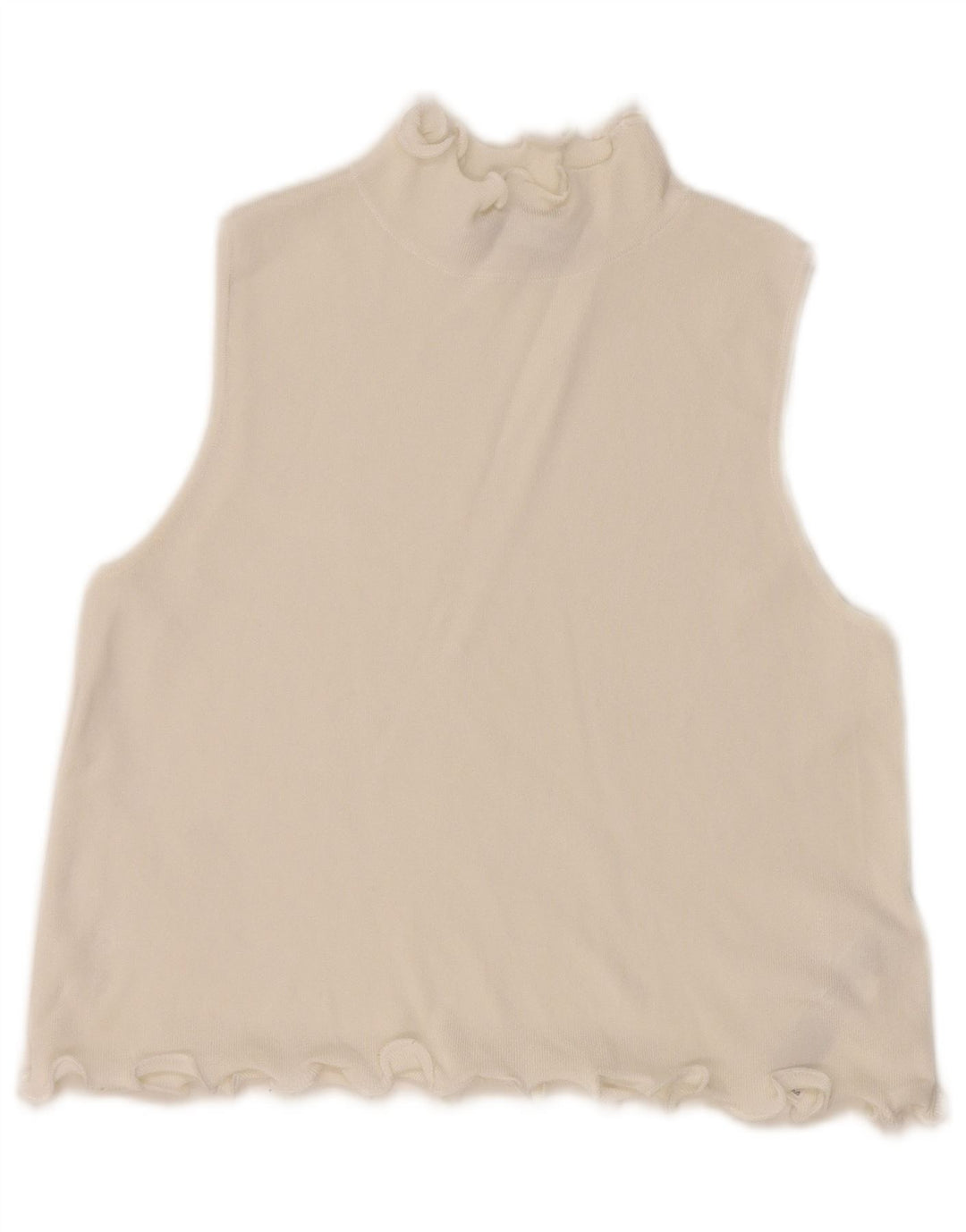 Top Vest Crop pentru Femei Zara UK 10 Small White Viscose