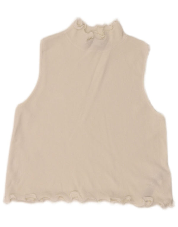Top Vest Crop pentru Femei Zara UK 10 Small White Viscose