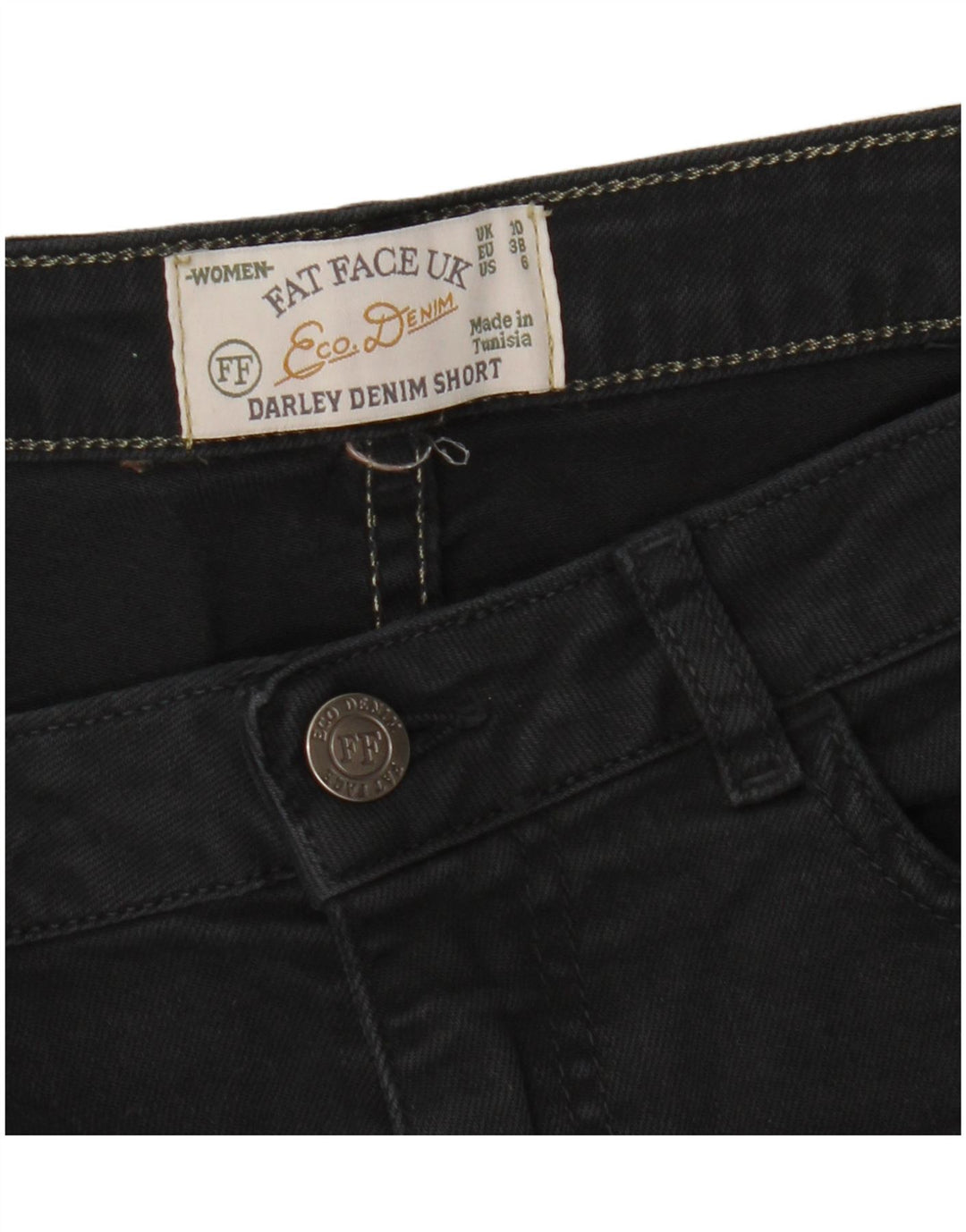 FAT FACE Pantaloni scurți din denim pentru femei UK 10 Small W26 Black