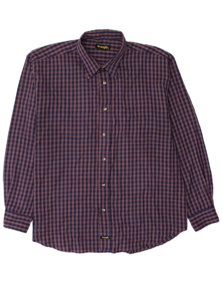 Cămașă de flanel pentru bărbați WRANGLER, XL, bleumarin, cu carouri