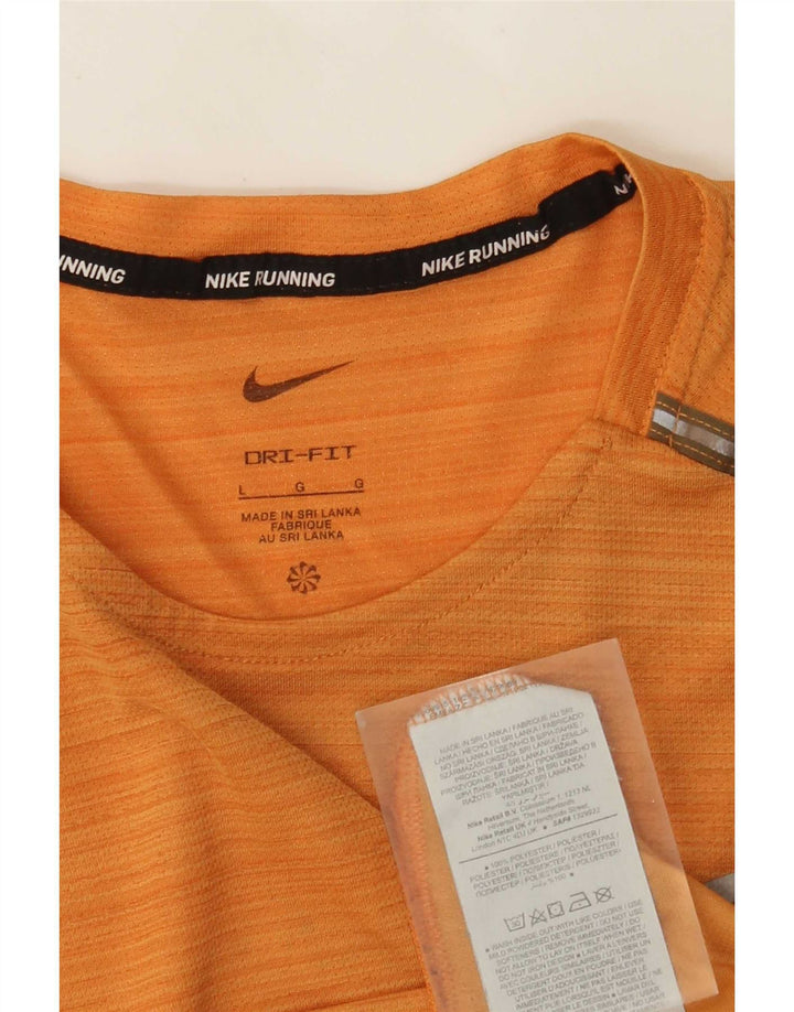 Tricou pentru bărbați Nike Dri Fit Top mare portocaliu cu dungi poliester