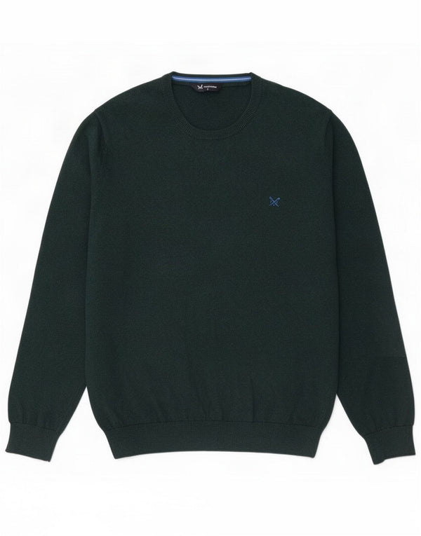 Crew Clothing Mens Crew Neck Jumper Sweater Large Green Cotton