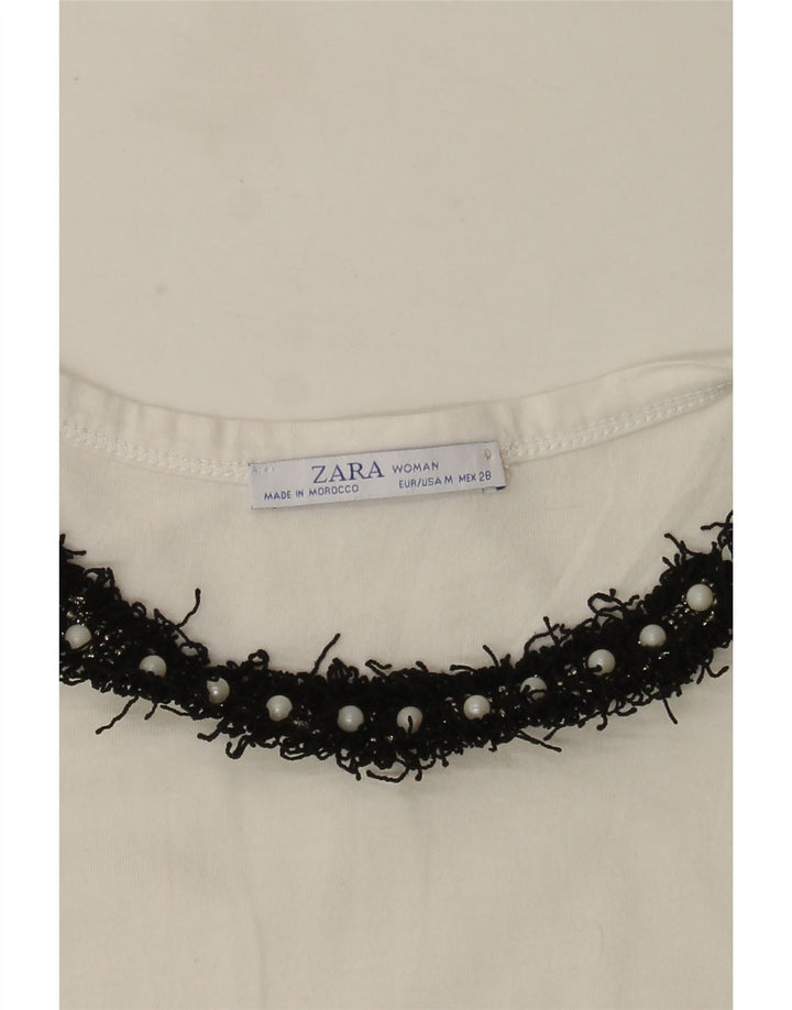 Tricou pentru femei Zara UK 12 Medium White
