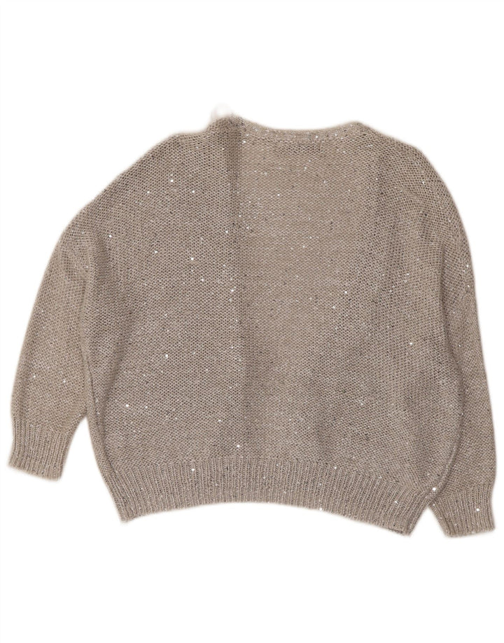 MARKS & SPENCER Pulover cardigan deschis pentru femei cu mâneci 3/4 UK 14 mare gri