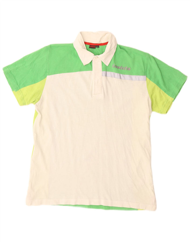Tricou polo INVICTA pentru bărbați, bumbac color bloc verde mediu