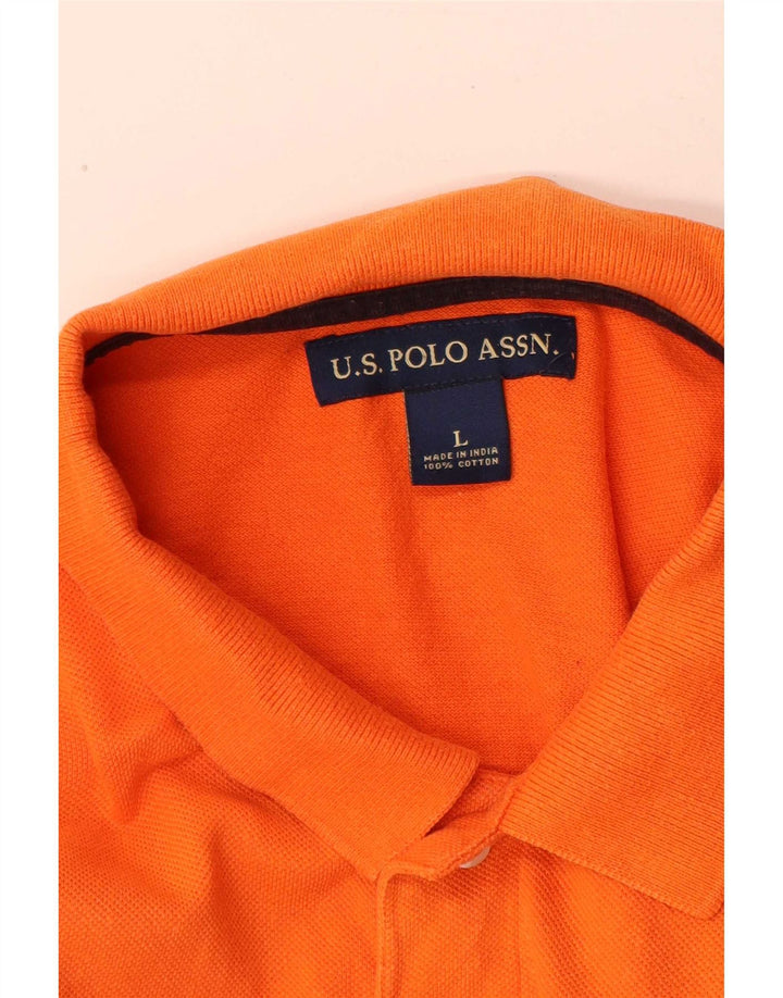 U.S. Polo Assn. Cămașă bărbați mare portocaliu bumbac