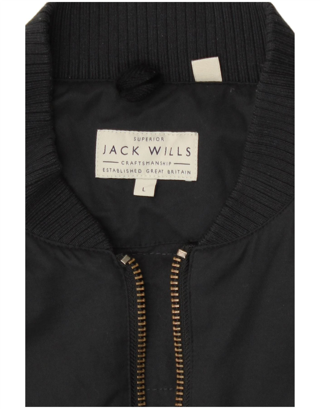 Jack Wills Bomber Jacket pentru bărbați UK 40, mare, negru, bumbac