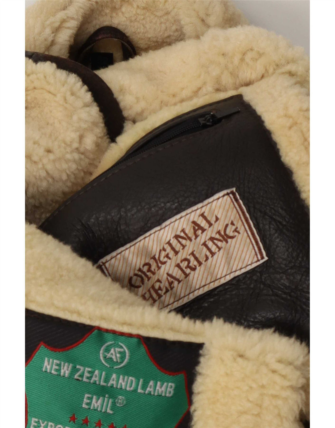 Jachetă vintage pentru bărbați din shearling Mărimea 52 XL maro