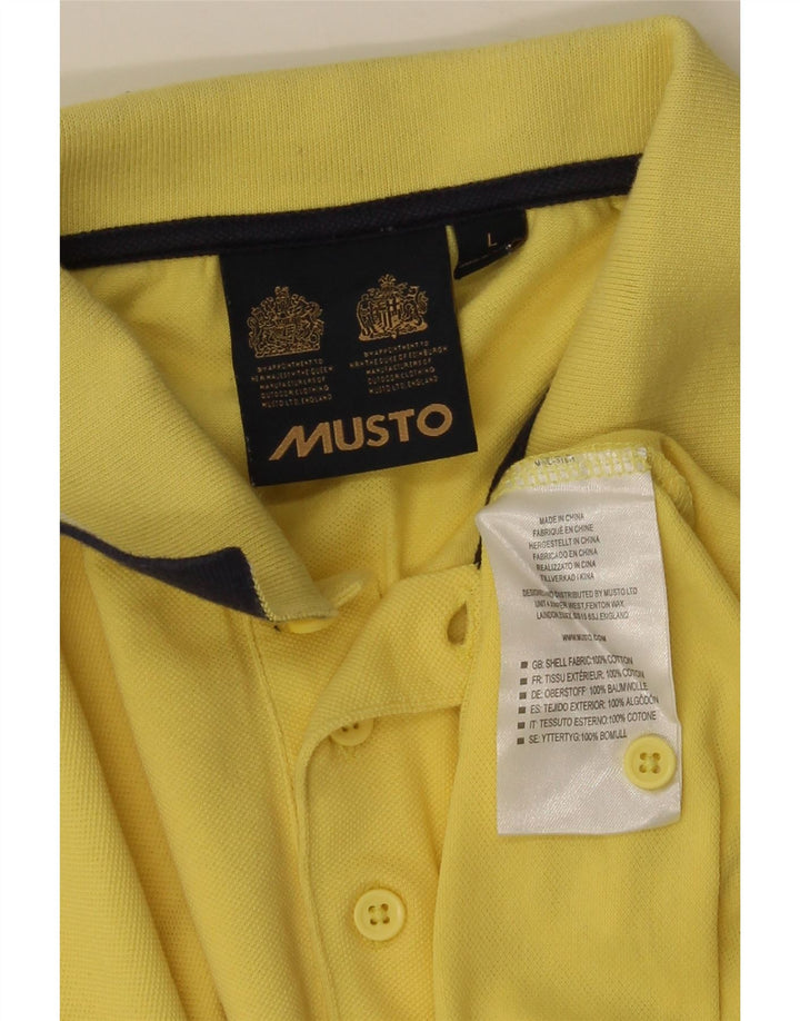 MUSTO Tricou polo pentru bărbați, bumbac galben mare