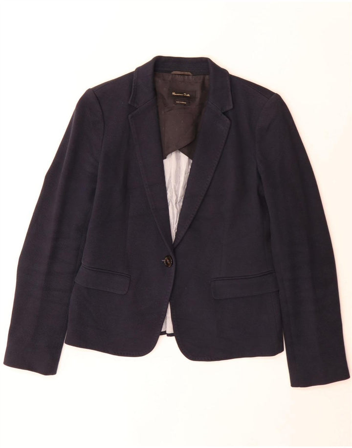 Massimo Dutti Jachetă Blazer Femei 1 Buton EU 40 Mediu Bumbac Bleumarin