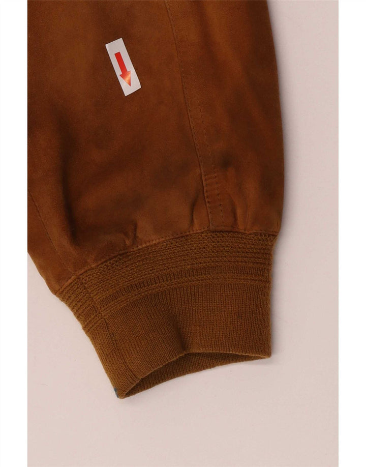 Jachetă vintage bărbătească din piele intoarsa IT 50 mare maro