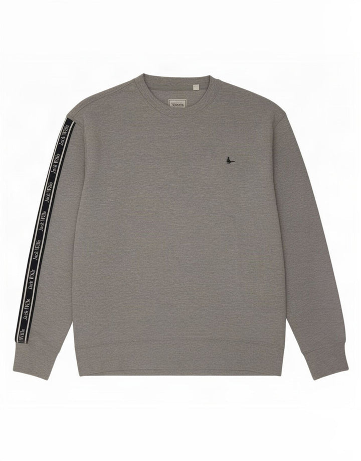 Pulover Jack Wills pentru bărbați cu grafică, mare, gri, bumbac color bloc