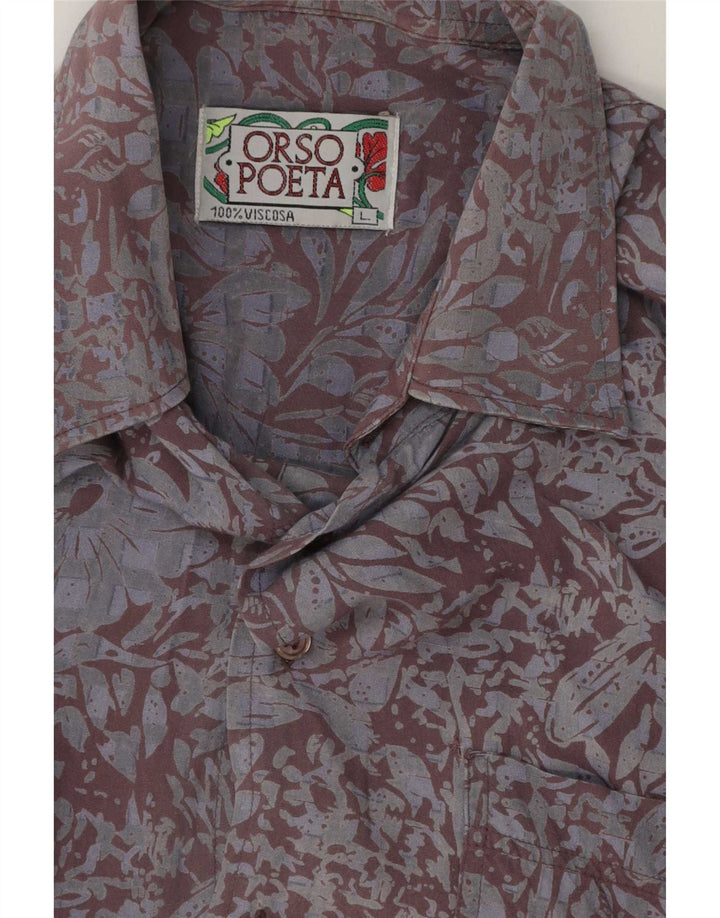Cămașă pentru bărbați Orso Poeta Mare Gri Floral Viscoză