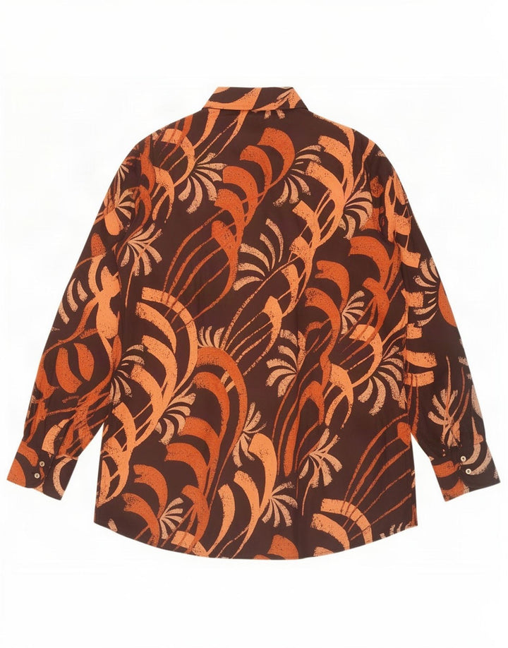 Cămașă Vintage pentru bărbați cu model abstract, maro mediu