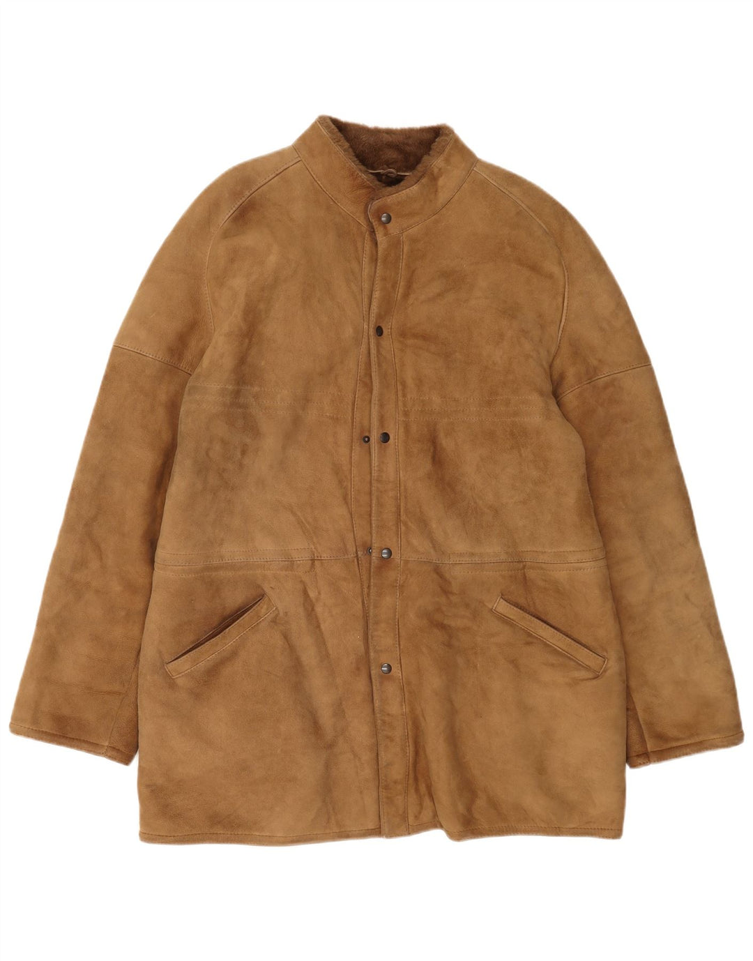Pardesiu din shearling vintage pentru bărbați IT 54 2XL bej
