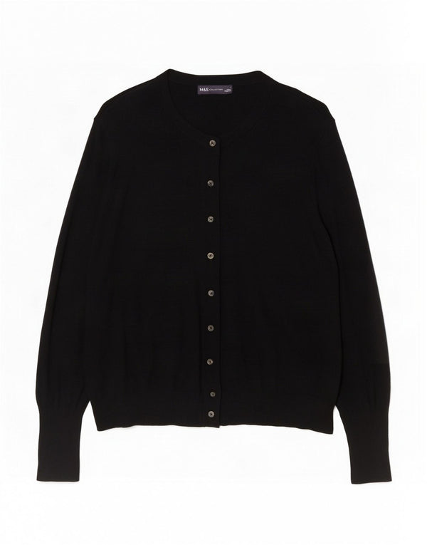 Pulover cardigan pentru femei Marks & Spencer UK 20 2XL Viscoză neagră