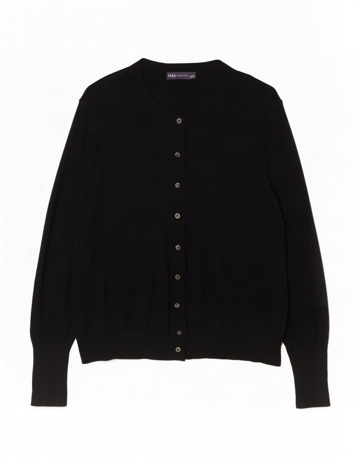 Pulover cardigan pentru femei Marks & Spencer UK 20 2XL Viscoză neagră