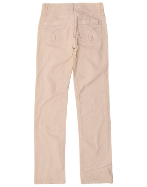 Calvin Klein Jeans Blugi drepti pentru femei US 0 XS W28 L32 Bumbac alb