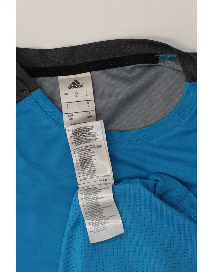 Tricou pentru bărbați Adidas Top mare, albastru, poliester color bloc