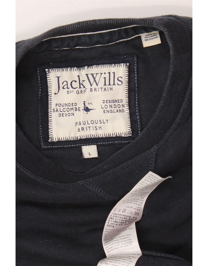JACK WILLS Hanorac pentru bărbați Pulover mare din bumbac bleumarin